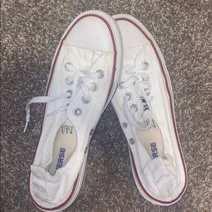 White converse slip ons
